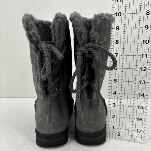 Muk Luks Ziggy Rodeo Winter Boots Genuine Suede Faux Fur Lined Gray Women's 7 - Picture 10 of 10
